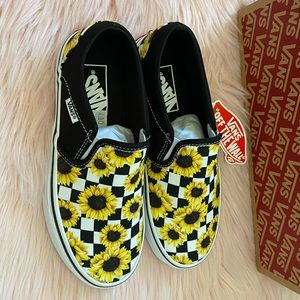 checkered vans sunflower